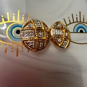 Gold Swarovski Krystal clip-on Earrings